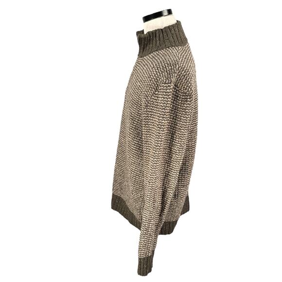 Vintage Gap 1/4 Zip Sweater Men's Large Brown Wool Blend Knit Confetti Y2K 2007 - Picture 5 of 10